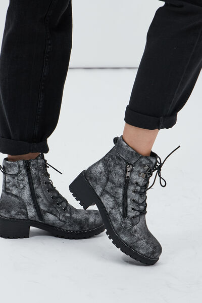 Bottines irisées gris femme