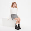 Jupe-short ajustée détail boutons ecru fille