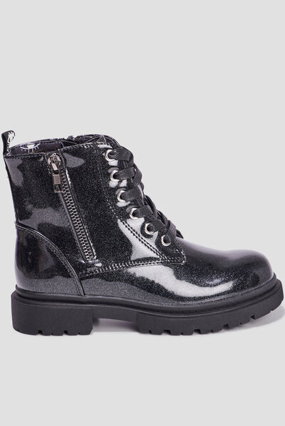 Bottines crantées à paillettes Liberto noir fille