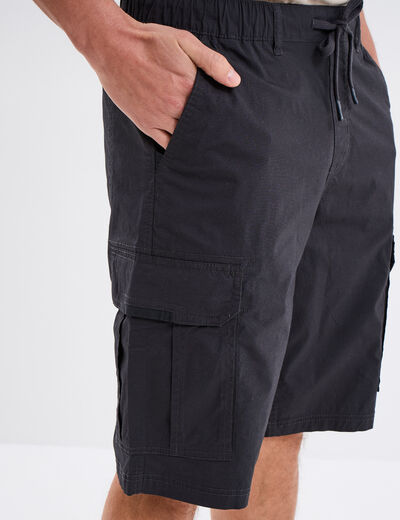 Bermuda cargo droit coton majoritaire gris foncé homme