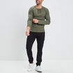 T-shirt ajusté manches longues côtelé vert kaki homme