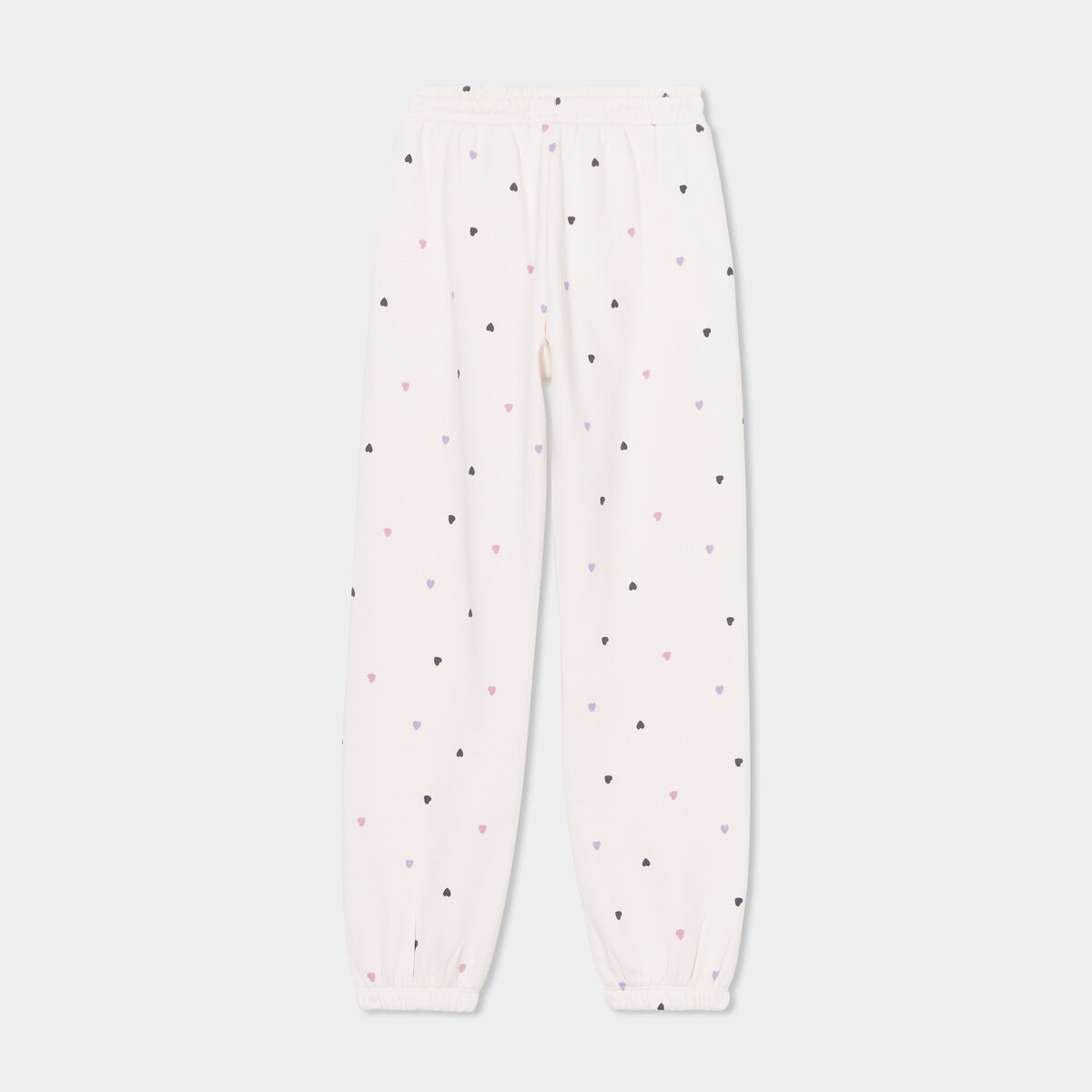 Pantalon de jogging bas élastiqué beige fille