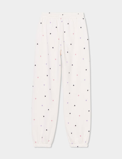 Pantalon de jogging bas élastiqué beige fille