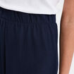 Pantalon fluide large taille élastiquée bleu marine femme