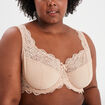 Soutien-gorge corbeille dentelle sable femme grande taille