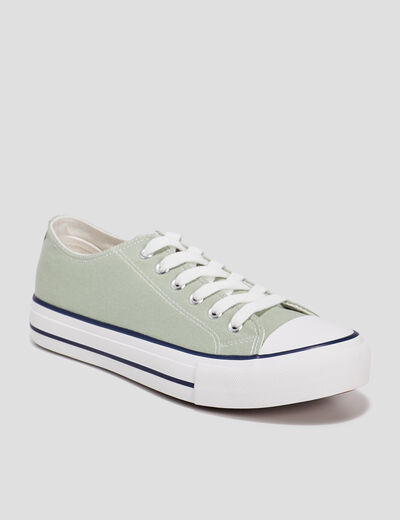 Tennis en toile à lacets Creeks vert clair femme