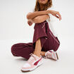 Tennis basses à lacets en cuir Puma rose femme