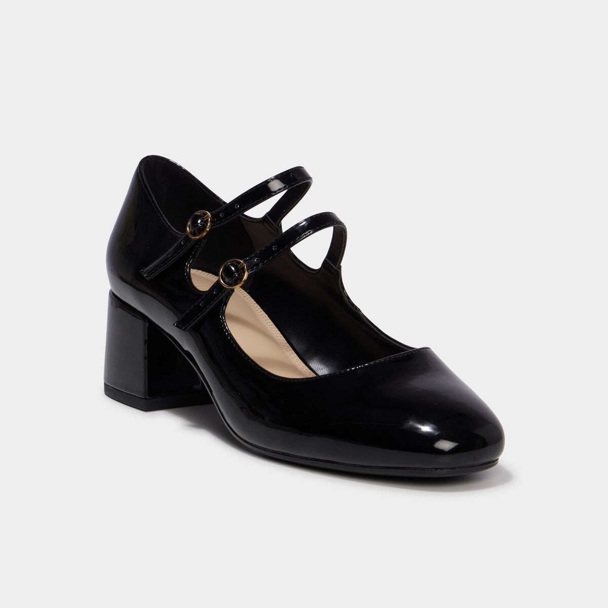 Babies en vernis &agrave; talons noir femme