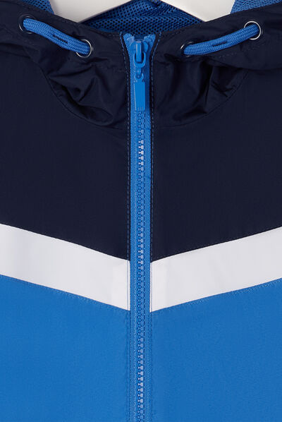 Veste droite à capuche bleu garçon