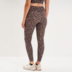 Legging de sport stretch taille haute beige femme