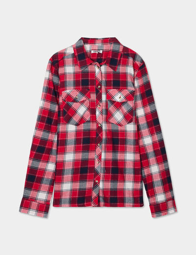 Chemise manches longues coton Creeks rouge femme