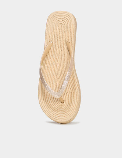 Tongs de plage à paillettes multicolore femme