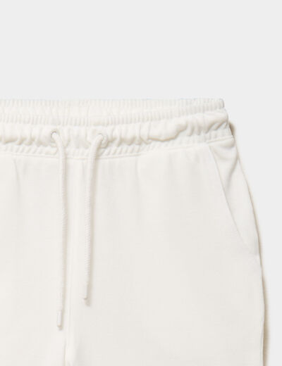 Short de jogging coton blanc gar&ccedil;on