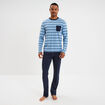Ensemble pyjama 2 pièces coton bleu marine homme