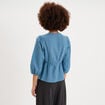 Blouse cintr&eacute;e col V manches 3/4 blanc femme