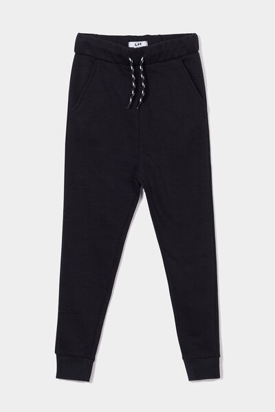 Pantalon de jogging molleton droit noir garçon