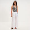 Pantalon de plage voile de coton blanc femme