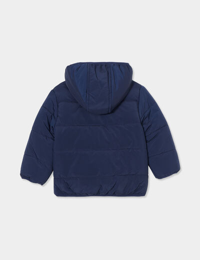 Doudoune doublure polaire à capuche bleu marine bébé garçon