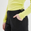 Pantalon droit taille et bas élastiqués noir femme