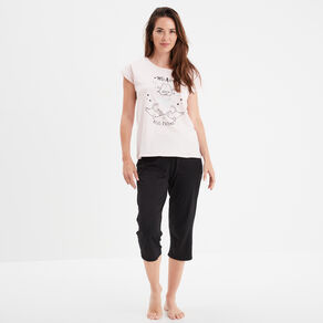 ensemble pyjama corsaire 2 pieces rose poudree femme Ensemble pyjama corsaire 2 pièces rose poudrée femme
