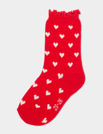 Lot 5 paires chaussettes rouge b&eacute;b&eacute; fille