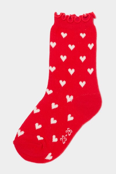 Lot 5 paires chaussettes rouge b&eacute;b&eacute; fille