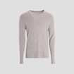 T-shirt manches longues col V gris clair homme