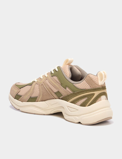 Baskets running &agrave; lacets sable homme