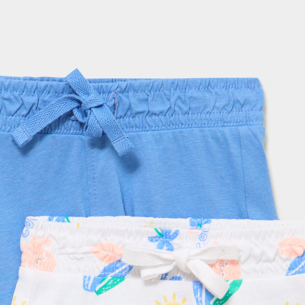 Lot de 2 shorts coton blanc b&eacute;b&eacute; gar&ccedil;on