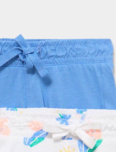 Lot de 2 shorts coton blanc b&eacute;b&eacute; gar&ccedil;on