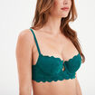 Soutien-gorge corbeille dentelle vert foncé femme