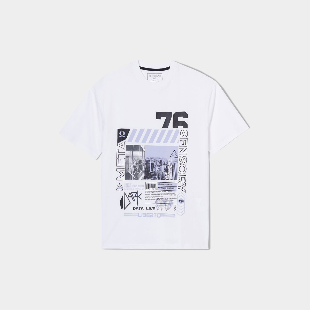 T-shirt oversize col rond Liberto blanc homme