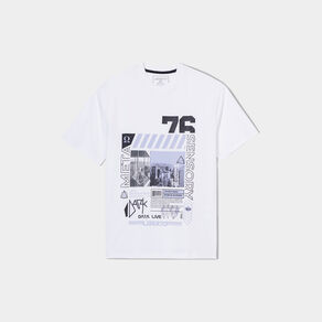 T-shirt oversize col rond Liberto blanc homme