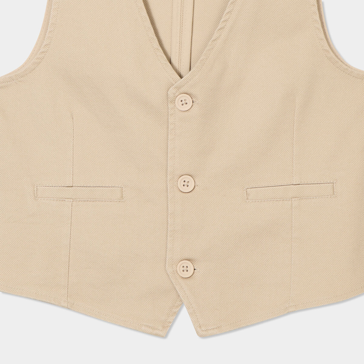 Gilet sans manches c&eacute;r&eacute;monie ajust&eacute; beige gar&ccedil;on