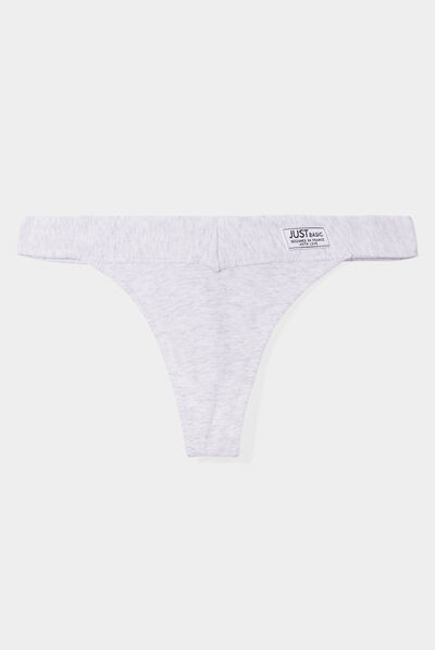 Tanga coton gris clair femme