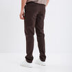 Pantalon chino droit stretch marron foncé homme