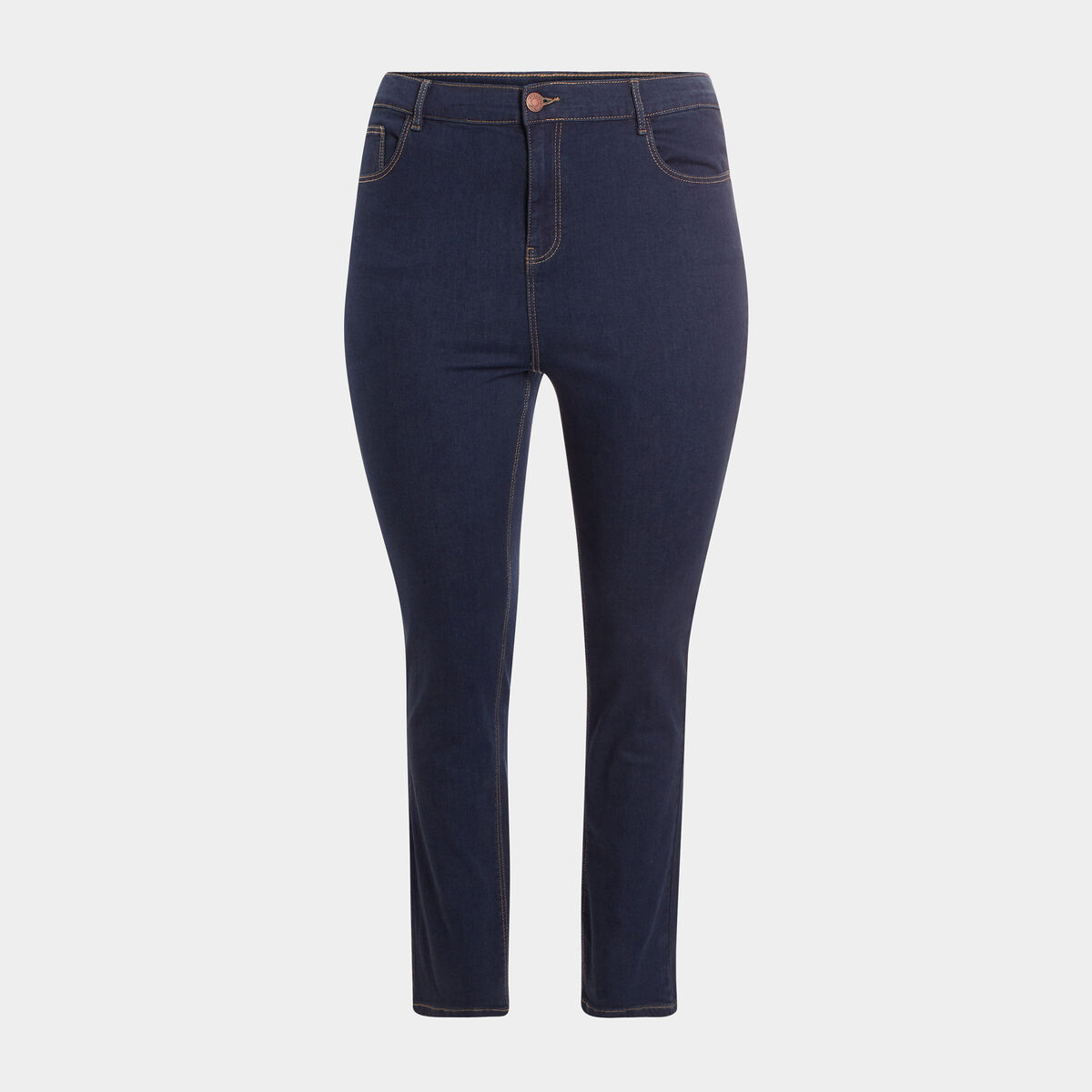 Jeans slim taille haute bleu femme grande taille