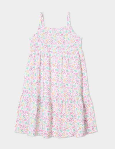 Robe courte à bretelles fines ecru fille