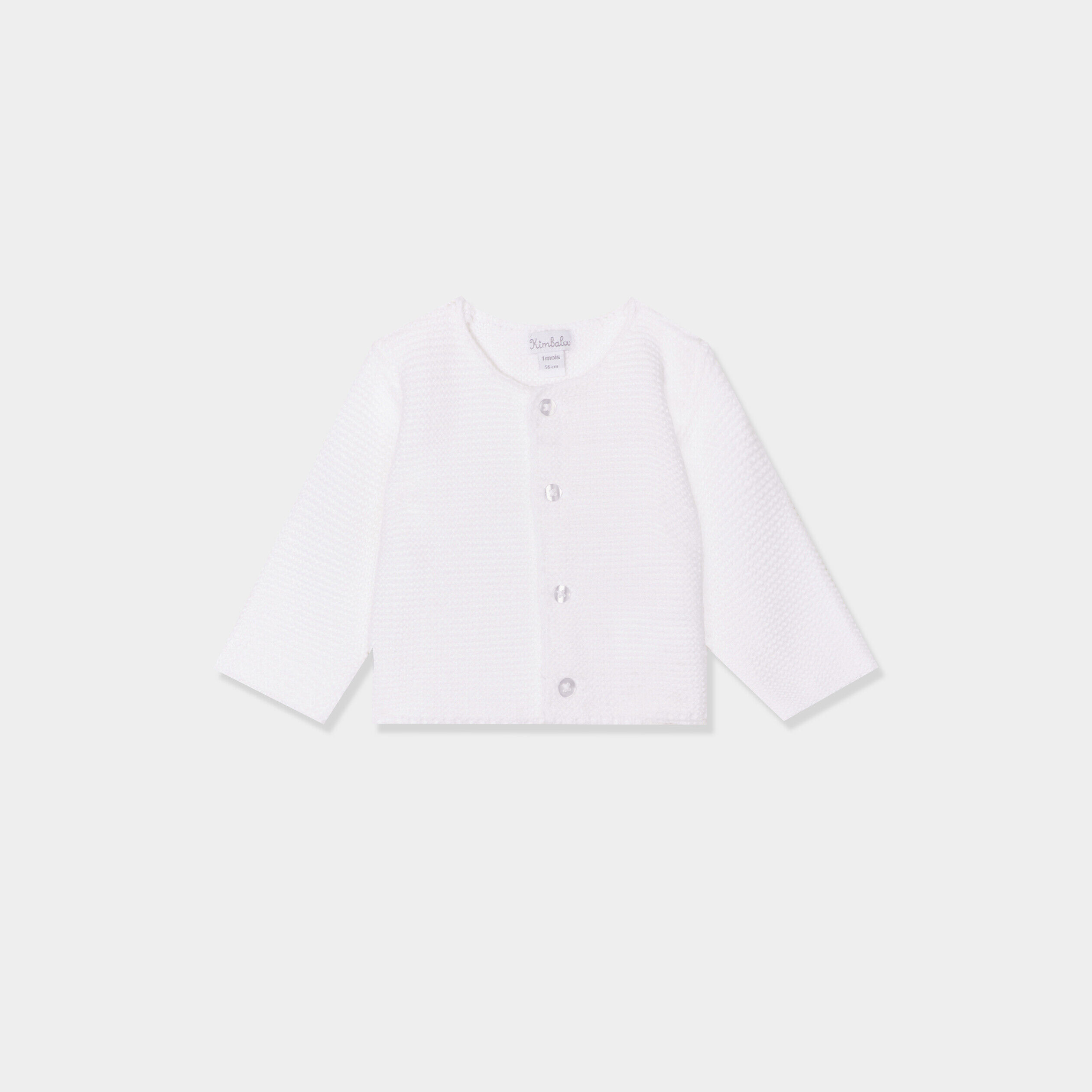 Gilet boutonné manches longues blanc bébé garçon