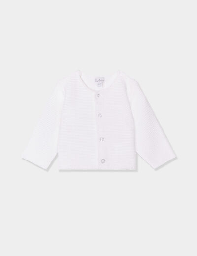 Gilet boutonné manches longues blanc bébé garçon