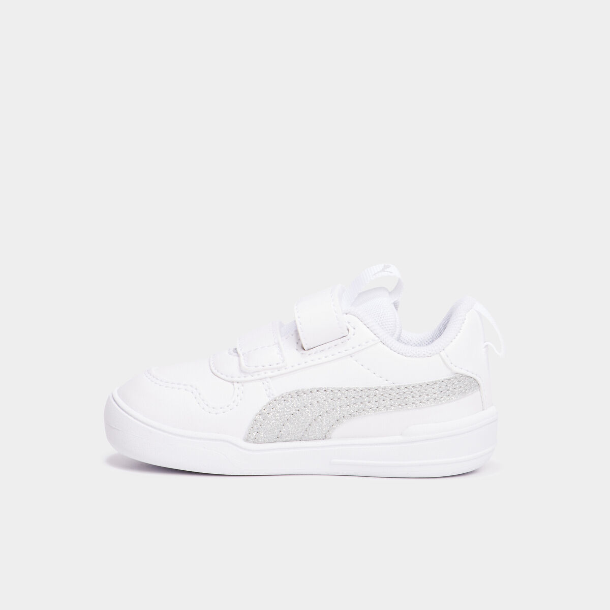 Tennis basses à scratchs Puma Multiflex blanc bébé fille