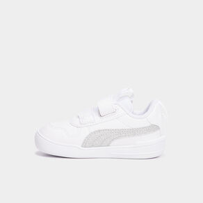 Tennis basses à scratchs Puma Multiflex blanc bébé fille