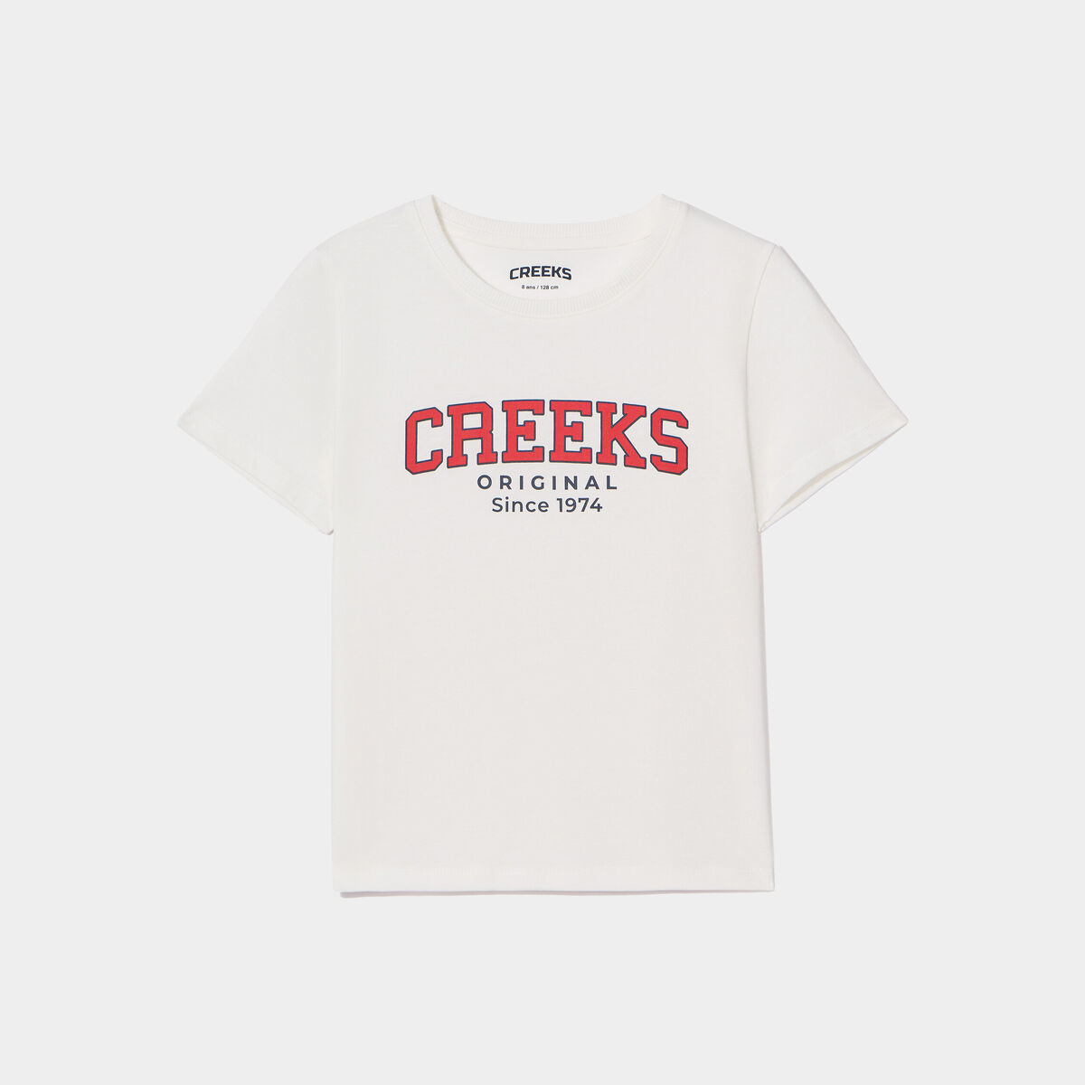 T-shirt manches courtes coton Creeks blanc garçon