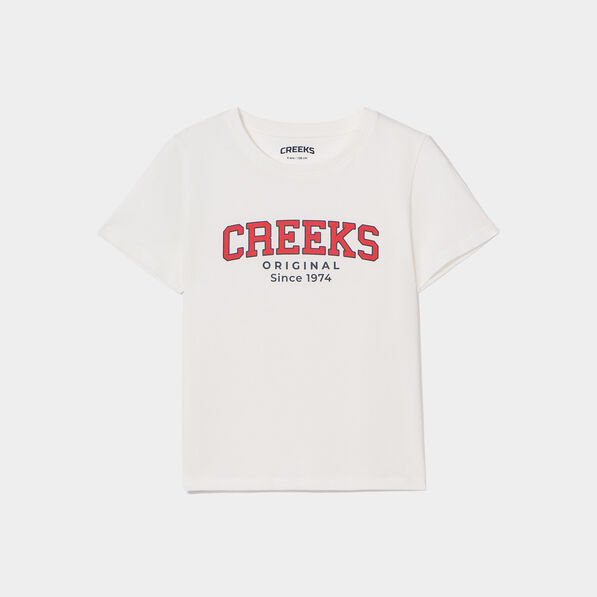 T-shirt manches courtes coton Creeks blanc garçon