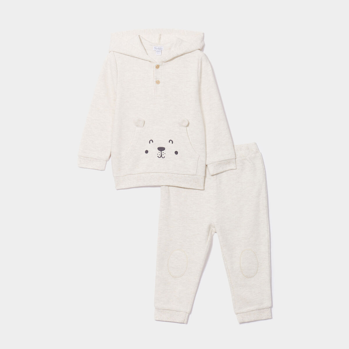 Ensemble de jogging 2 pièces coton beige bébé garçon