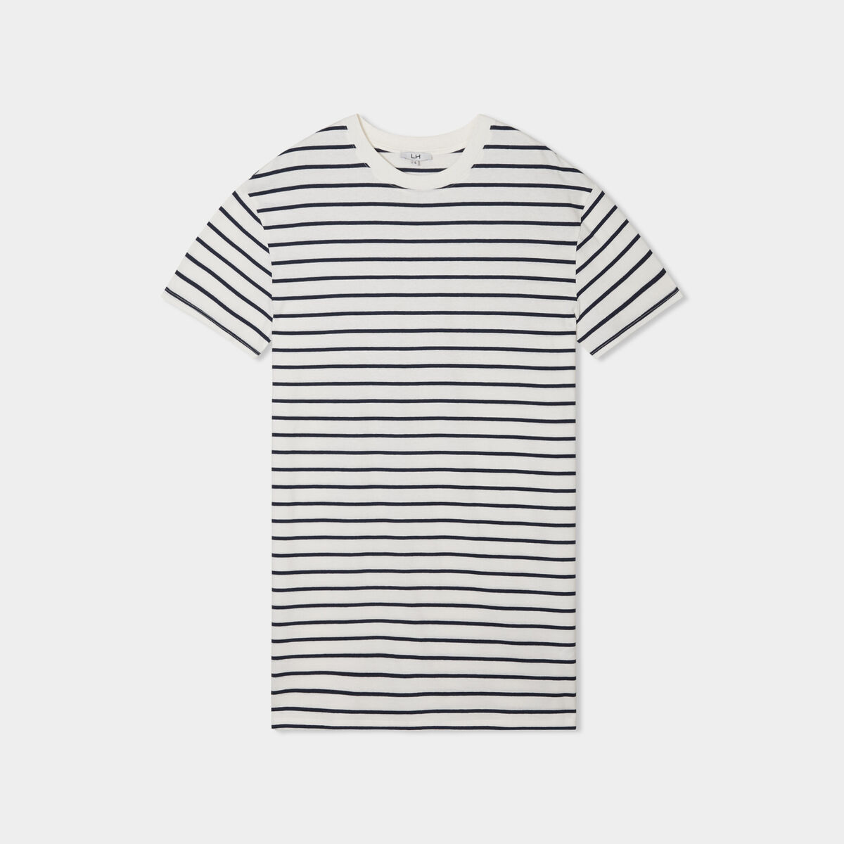 Robe t-shirt manches courtes coton ecru femme
