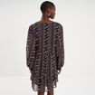 Robe fluide manches longues noir femme