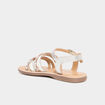 Sandales plates en cuir blanc fille