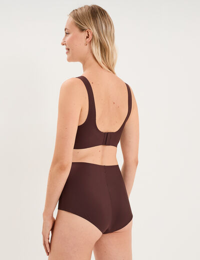 Soutien-gorge brassi&egrave;re microfibre marron femme