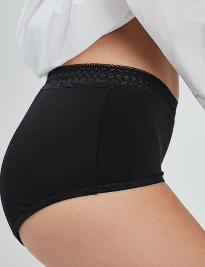 Culotte menstruelle microfibre noir femme